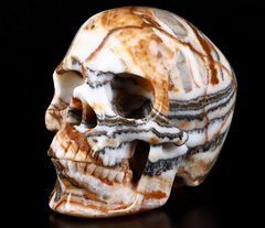 5.0" Eastern Stone Carved Crystal Skull, Super Realistic, Crystal Healing