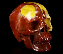 Huge 4.8" Mookaite Jasper Carved Crystal Skull, Super Realistic, Crystal Healing
