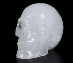 2.0" Angolan Quartz Rock Crystal Carved Crystal Skull, Realistic, Crystal Healing