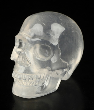 2.0" Milky Quartz Carved Crystal Skull, Realistic