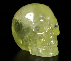 2.0" Citrine Carved Crystal Skull, Realistic, Crystal Healing