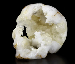 RARE 2.3" Quartz Rock Crystal Geode Carved Crystal Skull, Crystal Healing