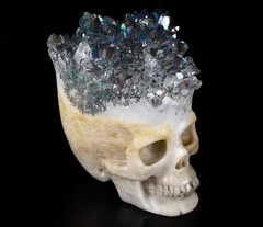 3.4" Quartz Rock Crystal Carved Crystal Skull, Realistic, Crystal Healing