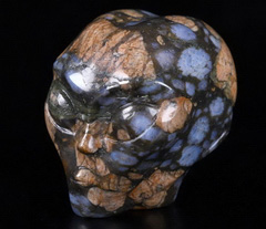 2.0" Que Sera Stone Llanite Carved Crystal Female Alien Skull, Crystal Healing