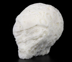 2.0" White Coral Carved Crystal Female Alien Skull, Crystal Healing
