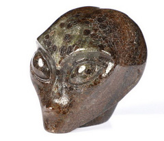 1.8" Garnet Carved Crystal Female Allien Skull, Crystal Healing