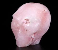 2.0" Pink Aragonite Carved Crystal Female Alien Skull, Realistic, Crystal Healing