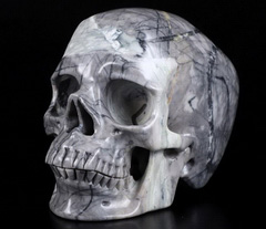 5.0" Picasso Jasper Carved Crystal Skull,Super Realistic, Crystal Healing