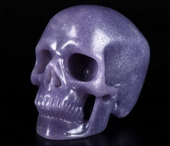 Huge 4.8" Purple Aventurine Carved Crystal Skull,Super Realistic, Crystal Healing