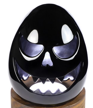 Huge 5.0" Black Obsidian Carved Crystal Hollowing out Skull, Crystal Healing