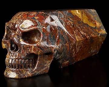 6.7" Pietersite Hand Carved Crystal Skull Fine Art Sculpture, Crystal Healing