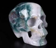 4.8" Fluorite Carved Crystal Skull,Super Realistic, Crystal Healing