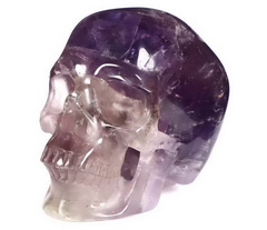 Gemstone 5.0" Amethyst Carved Crystal Skull,Super Realistic, Crystal Healing