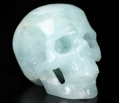 Gemstone 2.2" Aquamarine Carved Crystal Skull, Super Realistic, Crystal Healing