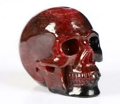 Gemstone 2.0" Ruby Carved Crystal Skull, Realistic, Crystal Healing