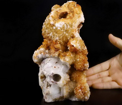 Huge 7.7" Agate Carved Crystal Skull, Crystal Healing