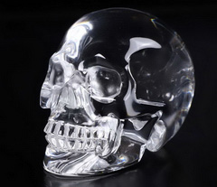 3.0" K9 Crystal Carved Crystal Skull, Realistic, Crystal Healing