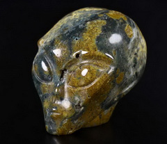 2.0" Ocean Jasper Carved Crystal Female Alien Skull, Crystal Healing