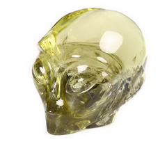 1.7" Citrine Carved Crystal Female Alien Skull, Crystal Healing