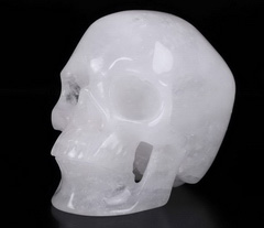 Huge 5.0" Angolan Quartz Rock Crystal Carved Crystal Skull,Super Realistic, Crystal Healing