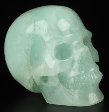 GEMSTONE 2.0" Aquamarine Carved Crystal Skull, Crystal Healing