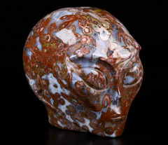 2.0" Bug Fossil Agate Star Being Female Alien Crystal Skull Companion, Hand Carved Gemstone Fine Art Sculpture,, Reiki Healing Stone Statue