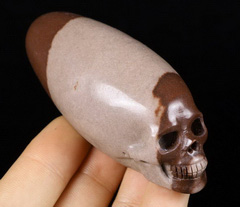 3.2" Sacred Shiva Lingam Carved Crystal Skull, Crystal Healing