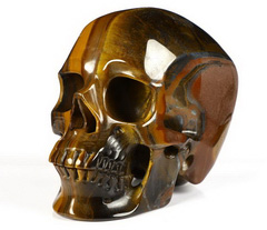Flash F Tiger Iron Eye Carved Crystal Skull,Super Realistic, Crystal Healing