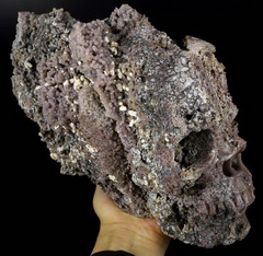 Gemstone 9.8" Purple Grape Agate Carved Crystal Skull Sculpture, Crystal Healing