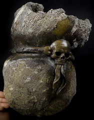 Giant 8.5" Agate Rock Carved Crystal Skull Sculpture, Crystal Healing