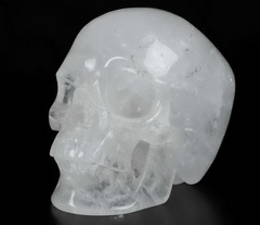 5.0" Angolan Quartz Rock Crystal Carved Crystal Skull,Super Realistic, Crystal Healing