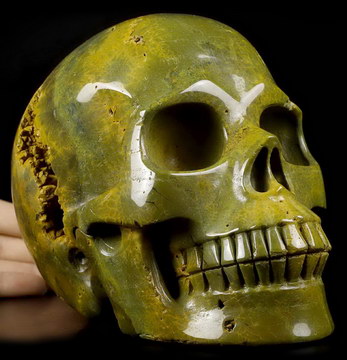 Lifesized 6.8" Ocean Jasper Carved Crystal Skull, Realistic, Crystal Healing