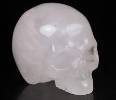 1.9" Rose Quartz Carved Crystal Skull Withot Jaw, Crystal Healing