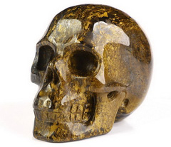 2.0" Shimmering Bronzite Carved Crystal Skull, Realistic, Crystal Healing