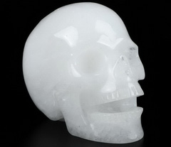 Huge 5.1" Angolan Quartz Rock Crystal Carved Crystal Singing Skull, Crystal Healing