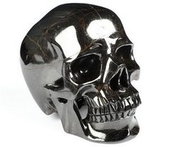 Huge 4.8" Limonite Carved Crystal Skull,Super Realistic, Crystal Healing
