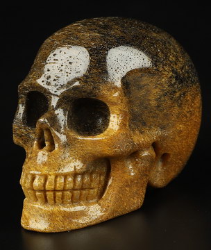 2.0" Sagenitic Agate Carved Crystal Skull, Realistic, Crystal Healing