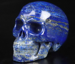 2.0" Lapis Lazuli Carved Crystal Skull, Realistic, Crystal Healing