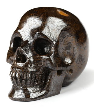 1.5" Matrix Opal Carved Crystal Skull, Realistic, Crystal Healing