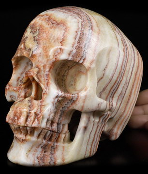 Lifesized 6.8" Eastern Jasper Carved Crystal Skull,Super Realistic, Crystal Healing