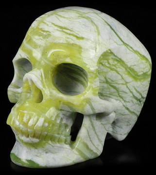 Huge 5.0" Chinese Picasso Jasper Carved Crystal Skull, Realistic, Crystal Healing