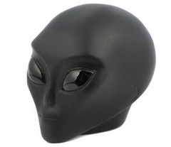 2.0" Black Obsidian Star Being Female Alien Crystal Skull Companion Reiki Healing Stone Statue