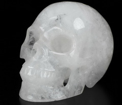 Huge 5.0" Quartz Rock Crystal Carved Crystal Skull, Realistic, Crystal Healing