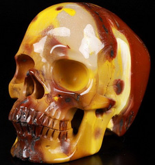 Huge 5.1" Mookaite Jasper Carved Crystal Skull,Super Realistic, Crystal Healing