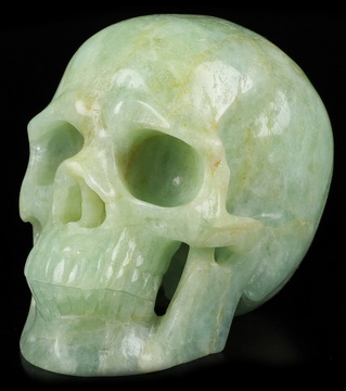 Gemstone Huge 5.6" Aquamarine Carved Crystal Skull,Super Realistic, Crystal Healing
