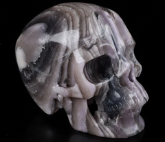 Huge 5.1" Fluorite Carved Crystal Skull,Super Realistic, Crystal Healing