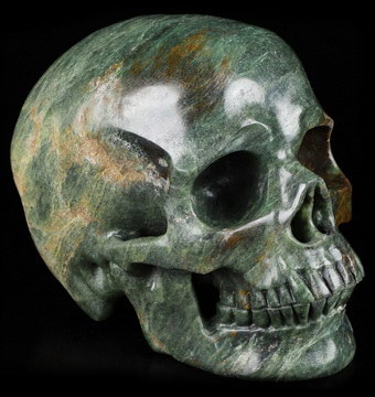 Huge 5.2" Blue Apatite Carved Crystal Skull,Super Realistic, Crystal Healing