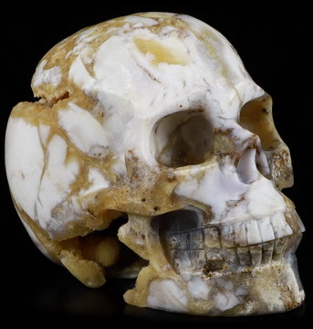 Geode Huge 5.0" Indonesian Agate Carved Crystal Skull, Realistic, Crystal Healing