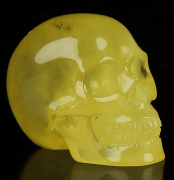Gemstone 1.5" Baltic Amber Carved Crystal Skull, Realistic, Crystal Healing