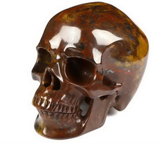 5.1" Empire Red Agate Carved Crystal Skull,Super Realistic, Crystal Healing